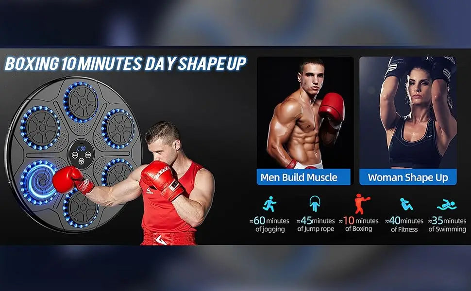 Upgrade Intelligent Music Boxing Machine for Adults & Kids, LED Display & Smart Bluetooth, Wall Mounted Boxing Trainer for Home, Indoor and Gym Use, Have Fun