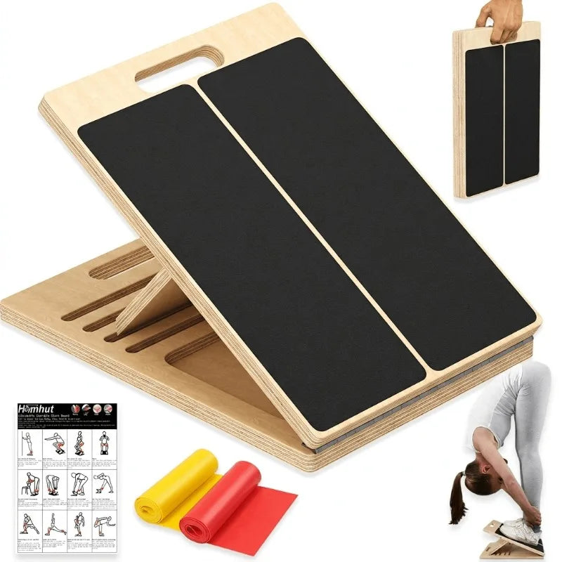 Trainovafit 5-Angle Adjustable Wooden Slant Board for Calf & Squat Mobility