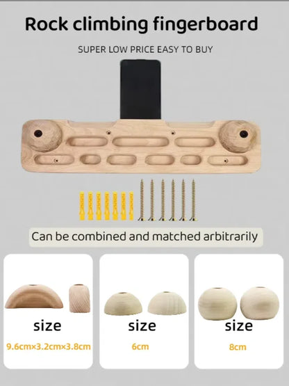 Wooden Climbing Fingerboard Climbing Hangboard Multi-functional Can Put Mobile Phone Pull-up Gym Equipment Indoor  Fitness