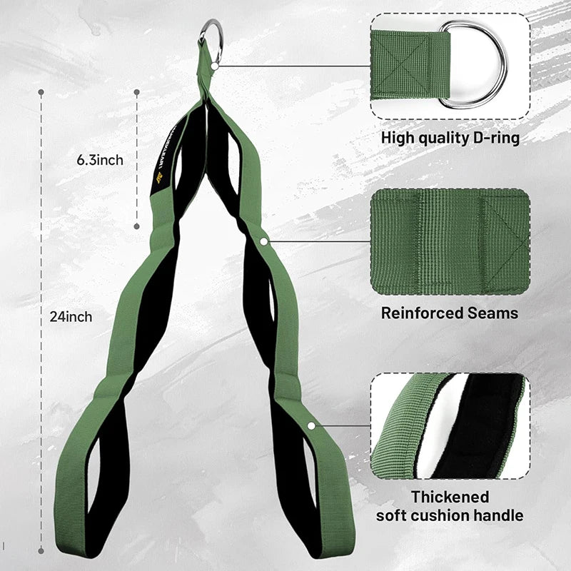 Trainovafit Extra Long Dual-Grip Tricep Rope Cable Attachment