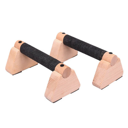 1 Pair Wood Calisthenics Bar Solid Wood Parallettes Push-Up Bar for Home Gym Floor Workouts Bodyweight Training