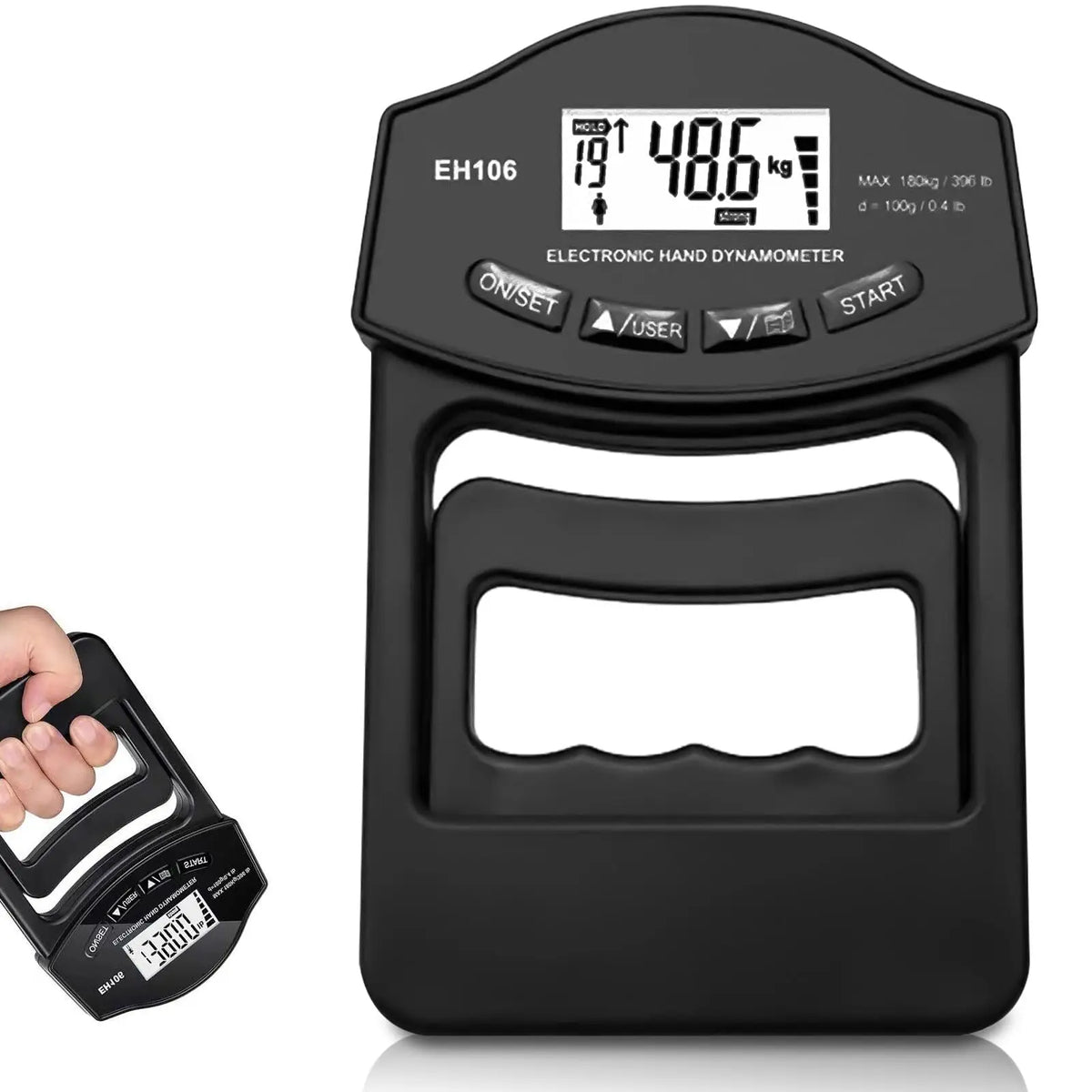 Trainovafit Digital Hand Dynamometer & Grip Strength Tester (396 lbs / 180 kg)