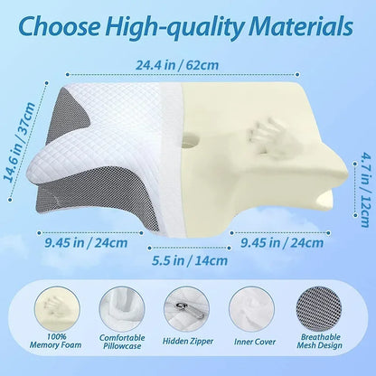 Trainovafit Ergonomic Butterfly Cervical Memory Foam Pillow