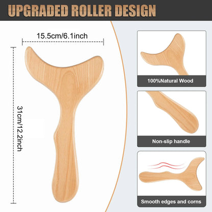 Trainovafit Wooden Lymphatic Drainage Gua Sha Body Contouring Paddle