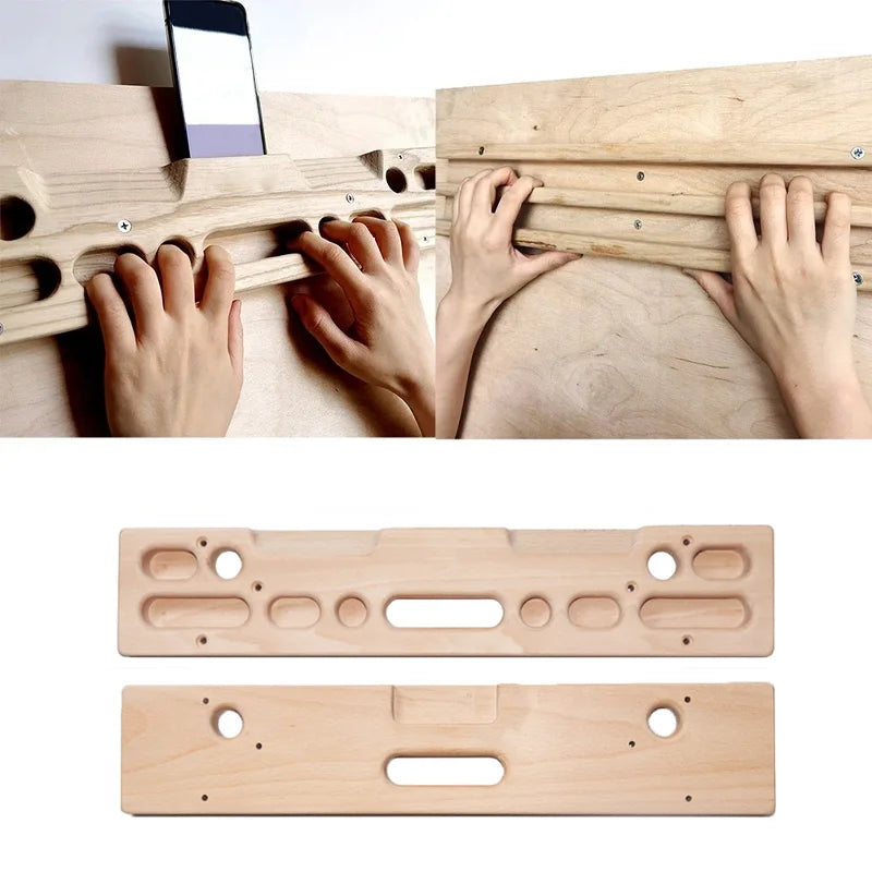 Wooden Climbing Fingerboard Climbing Hangboard Multi-functional Can Put Mobile Phone Pull-up Gym Equipment Indoor  Fitness