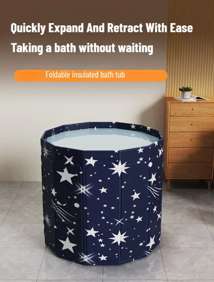 Thickened Insulated Foldable Adult Bathtub Portable Enlarged Round Bathing Bucket Multifunctional House Bathroom SPA Bath Tub
