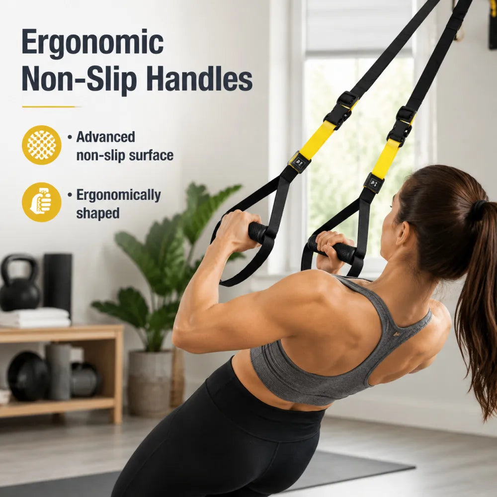 P3-Trx Suspension Training Strap Adjustable Tensioner Trainer Resistance Device Hanging Pulling Rope Home Yoga Fitness Band Belt