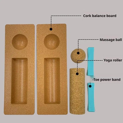 Cork Balance Board Foot Strengthener Function Ankle Stability Trainer Premium Portable Balance Cork Roller For Yoga Training