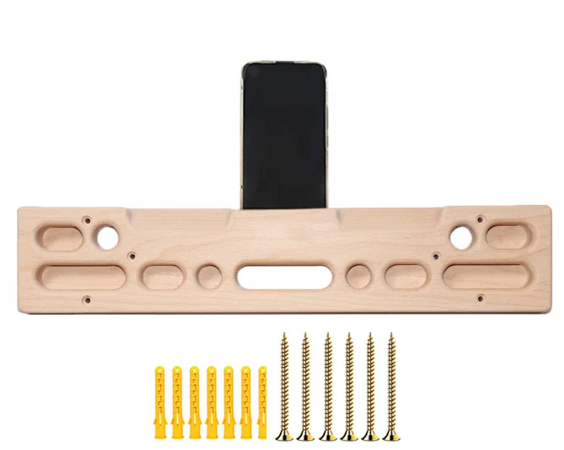 Wooden Climbing Fingerboard Climbing Hangboard Multi-functional Can Put Mobile Phone Pull-up Gym Equipment Indoor  Fitness