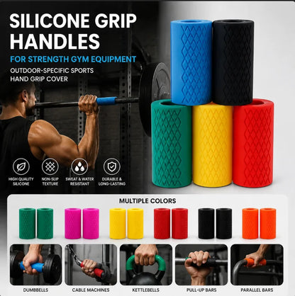 Trainovafit Thick Bar Silicone Fat Grips for Barbells & Dumbbells