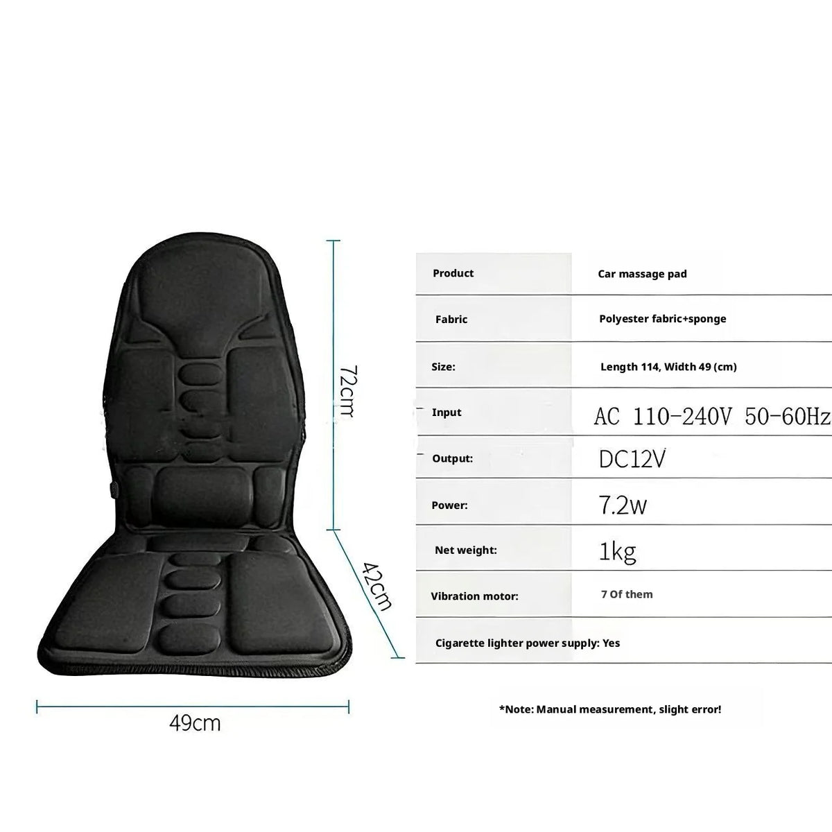 Vibrating Infrared Heat Shiatsu Massage Cushion Pad Neck Back Lumbar Massager Mattress Car Home Full Body Cervical Pain Support