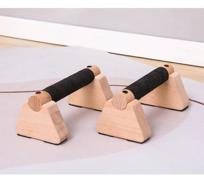 1 Pair Wood Calisthenics Bar Solid Wood Parallettes Push-Up Bar for Home Gym Floor Workouts Bodyweight Training