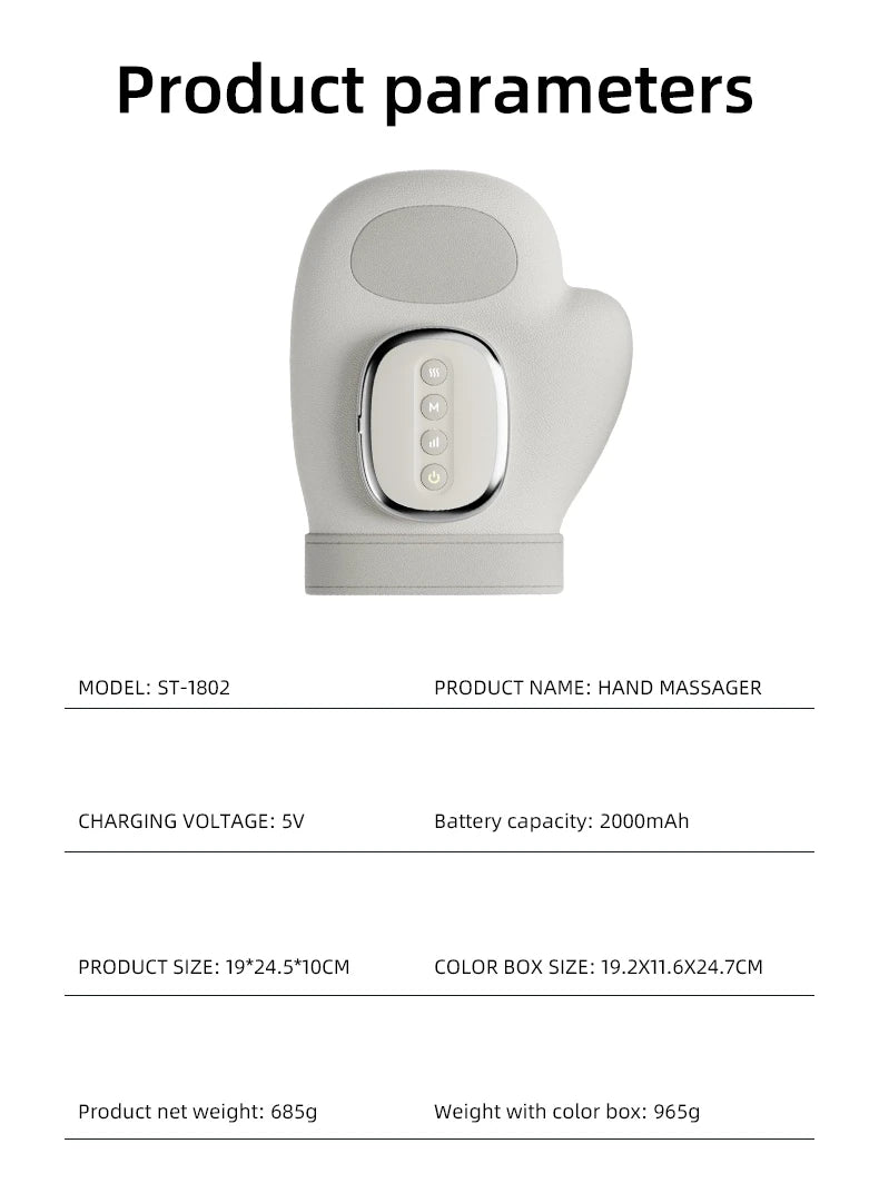 Professional Hand Massager Airbag Compression Finger Wrist Palm Kneading Relaxation Device Electric Hand Massage Tool