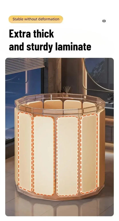 Thickened Insulated Foldable Adult Bathtub Portable Enlarged Round Bathing Bucket Multifunctional House Bathroom SPA Bath Tub