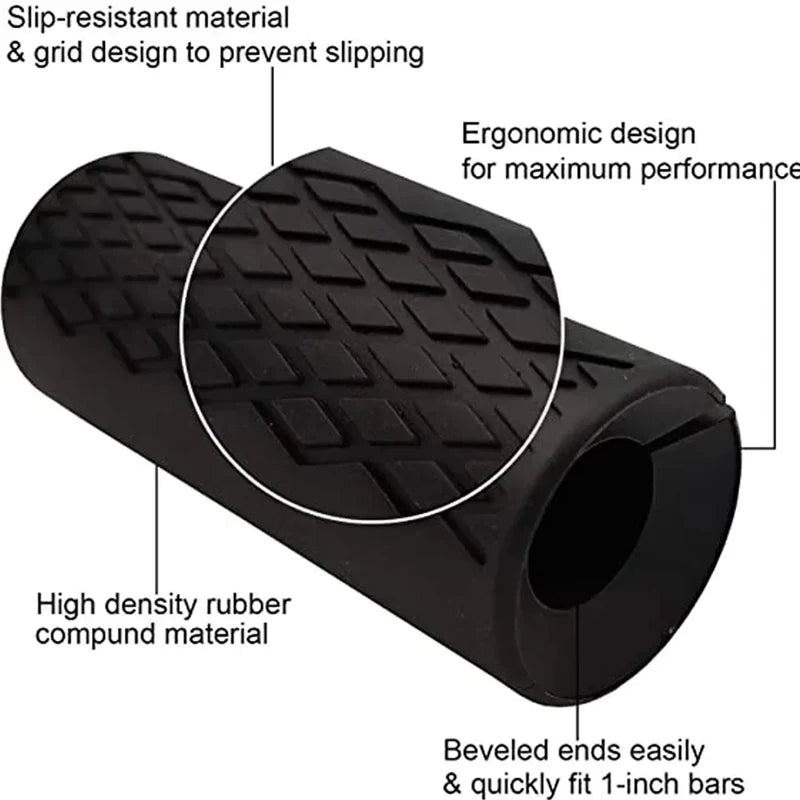 Trainovafit Thick Bar Silicone Fat Grips for Barbells & Dumbbells
