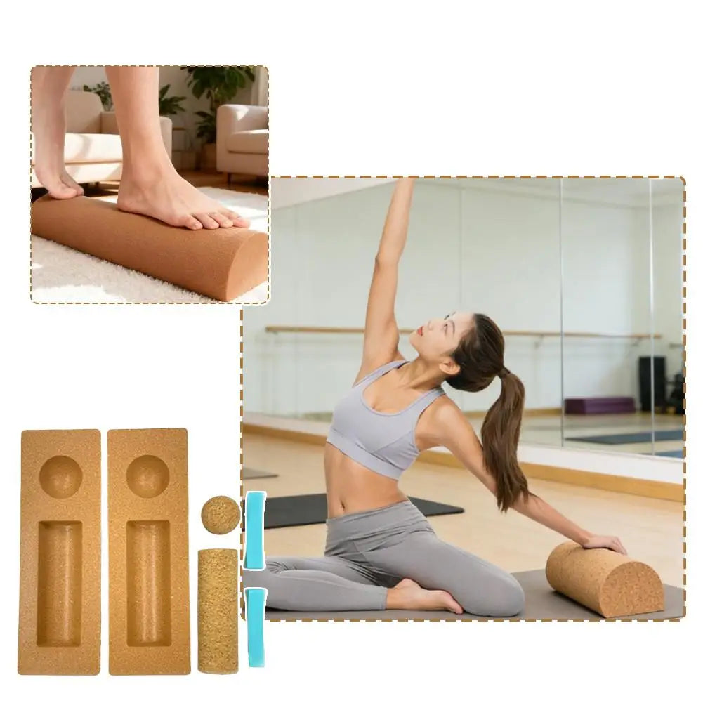Cork Balance Board Foot Strengthener Function Ankle Stability Trainer Premium Portable Balance Cork Roller For Yoga Training