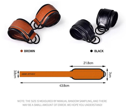 Trainovafit PU Leather Double D-Ring Ankle Strap for Cable Machines