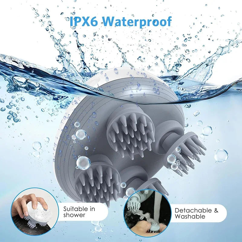 Electric Scalp Head Massager - Kneading & Vibrating Technology for Hair Growth & Tension Relief
