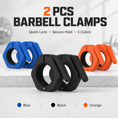 Trainovafit 2-Inch Quick-Release Olympic Barbell Clamp Collars (Pair)