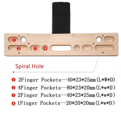 Wooden Climbing Fingerboard Climbing Hangboard Multi-functional Can Put Mobile Phone Pull-up Gym Equipment Indoor  Fitness