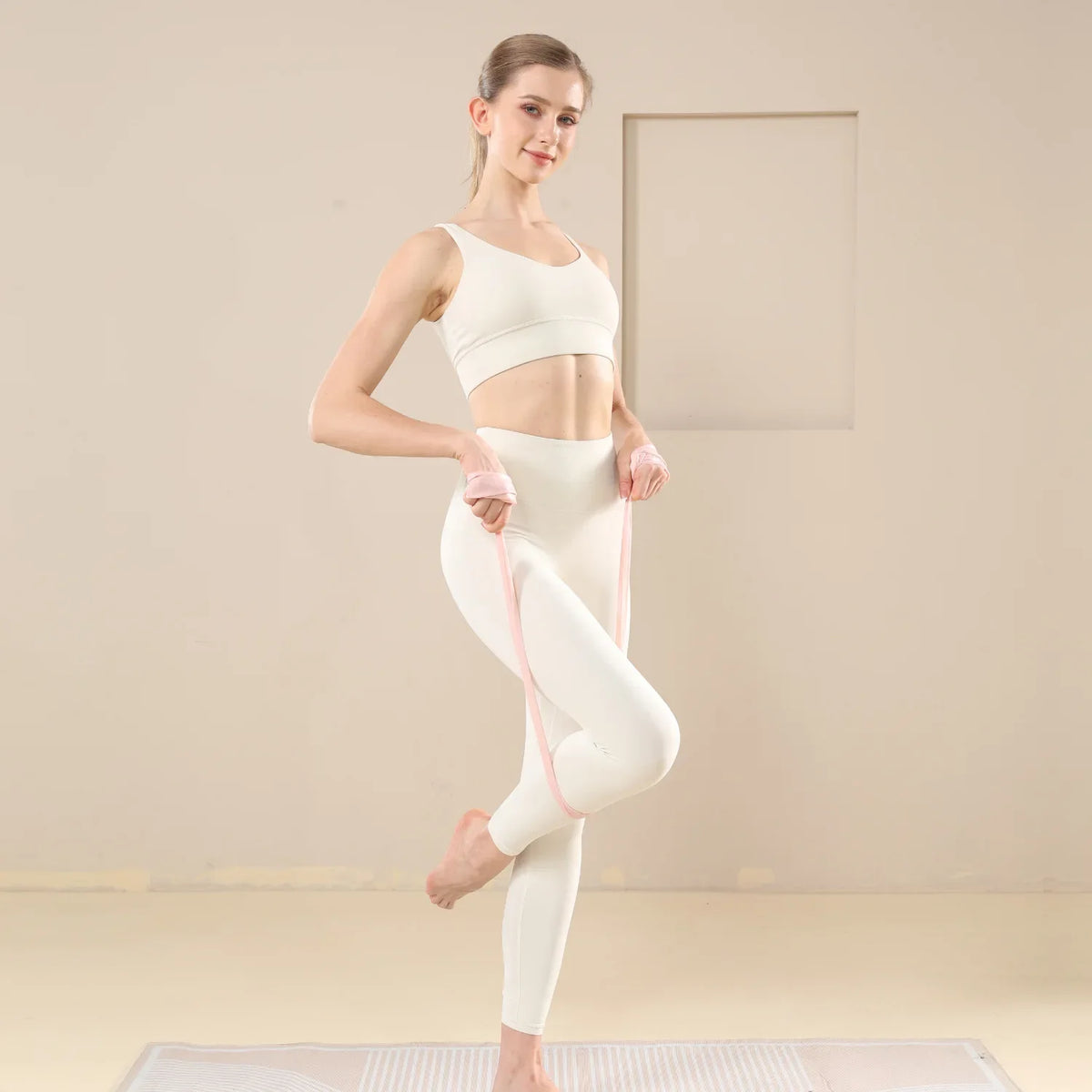 WOSWEIR-Yoga Rally Home Stretching Resistance Strap for Beginners Ladies Body Fitness Latin Dance Stretch Strap