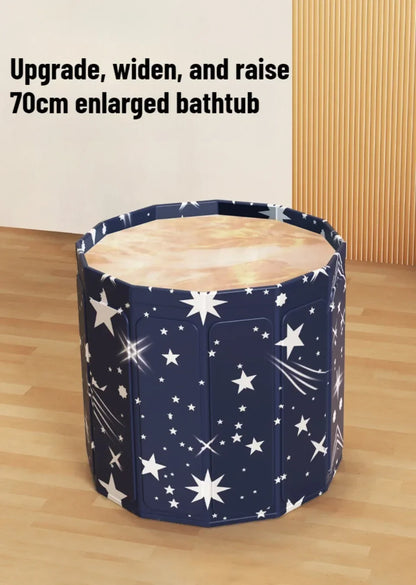 Thickened Insulated Foldable Adult Bathtub Portable Enlarged Round Bathing Bucket Multifunctional House Bathroom SPA Bath Tub