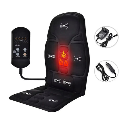 Vibrating Infrared Heat Shiatsu Massage Cushion Pad Neck Back Lumbar Massager Mattress Car Home Full Body Cervical Pain Support