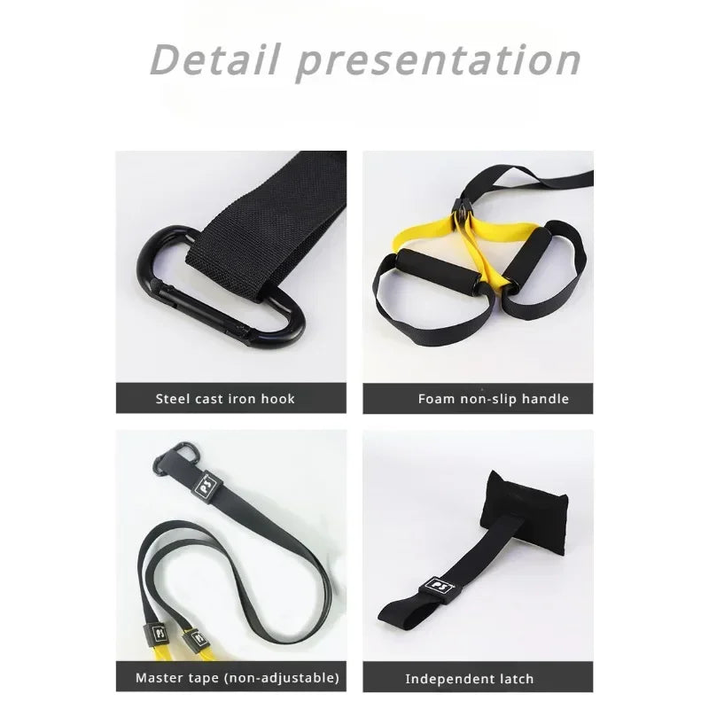 P3-Trx Suspension Training Strap Adjustable Tensioner Trainer Resistance Device Hanging Pulling Rope Home Yoga Fitness Band Belt