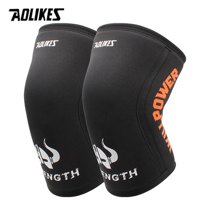 AOLIKES Knee Sleeves for Weightlifting & Powerlifting (7mm Pair) For Men & Women - Knee Wraps for Weight Lifting, Squats