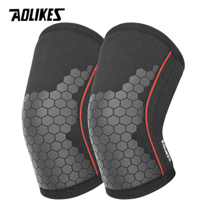 AOLIKES Knee Sleeves for Weightlifting & Powerlifting (7mm Pair) For Men & Women - Knee Wraps for Weight Lifting, Squats