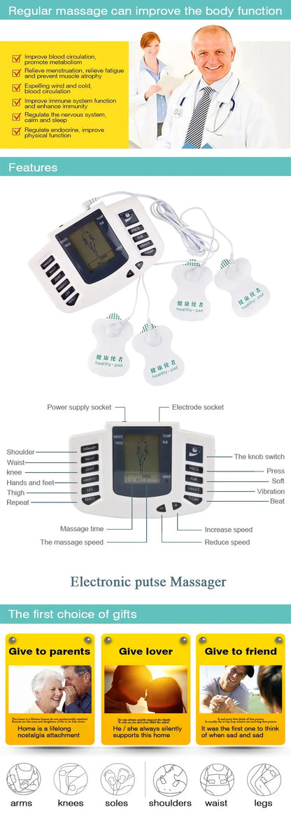 10 Modes Electrical EMS TENS Pulse Body Massage Acupoint Meridian Massage Slippers Foot Electrostimulator Body Relaxation Device