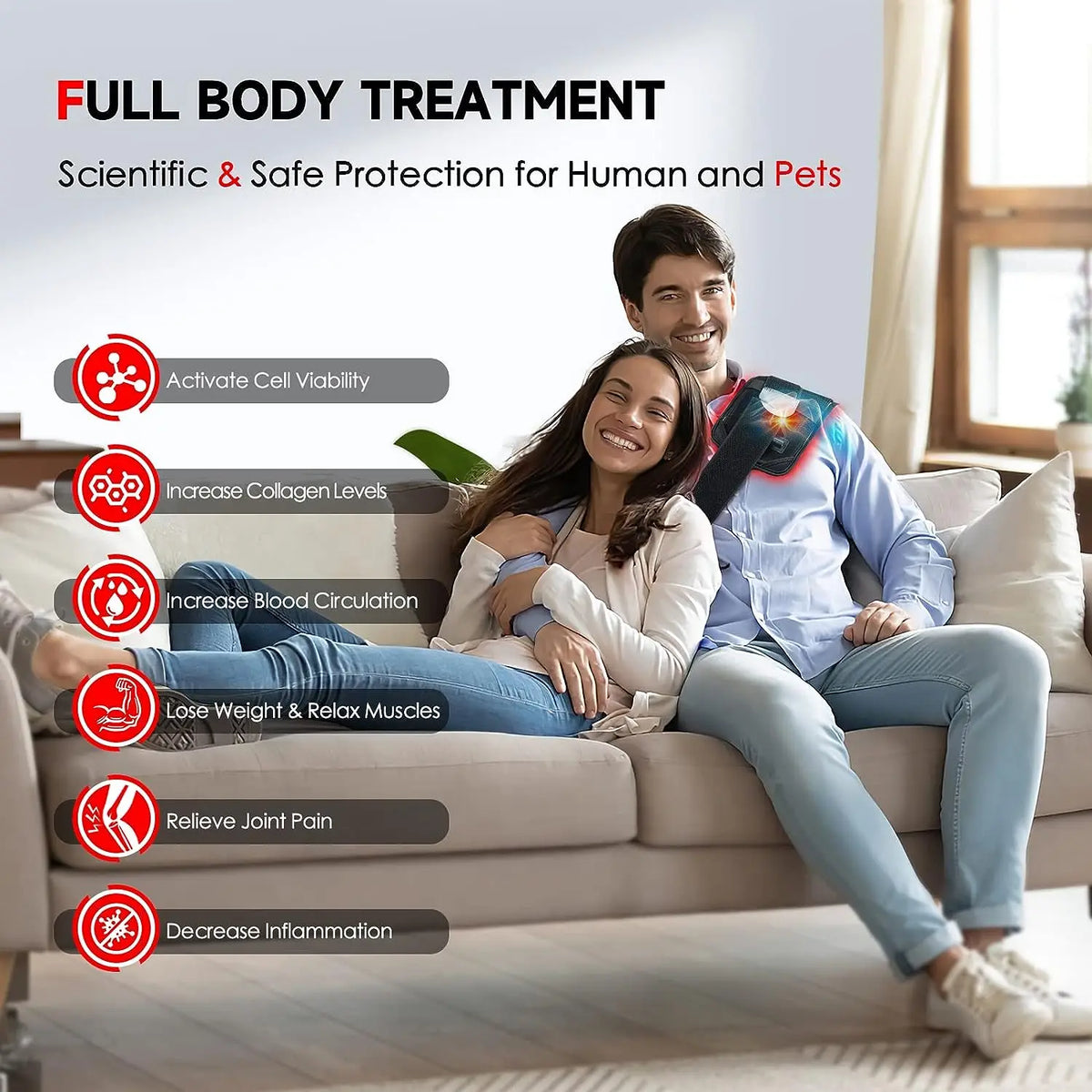 Trainovafit 660nm & 850nm Red Light Therapy Belt for Back & Body