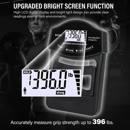 Trainovafit Digital Hand Dynamometer & Grip Strength Tester (396 lbs / 180 kg)