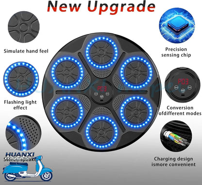 Upgrade Intelligent Music Boxing Machine for Adults & Kids, LED Display & Smart Bluetooth, Wall Mounted Boxing Trainer for Home, Indoor and Gym Use, Have Fun