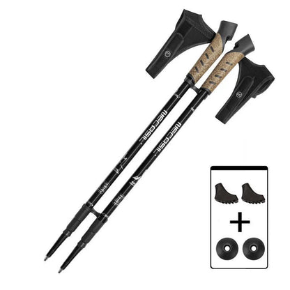 Nordic Telescopic Walking Poles 2PcsTrek Pole Aluminum Alloy Shooting Cane Strong Locking Walking Pole Lightweight Hiking Cane