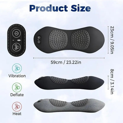 3-in-1 Back Massager Heat Vibration for Back Pain Relief Herniated Disc Stretch Support Traction Lower Back Massage Pillow