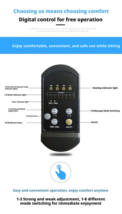 Vibrating Infrared Heat Shiatsu Massage Cushion Pad Neck Back Lumbar Massager Mattress Car Home Full Body Cervical Pain Support