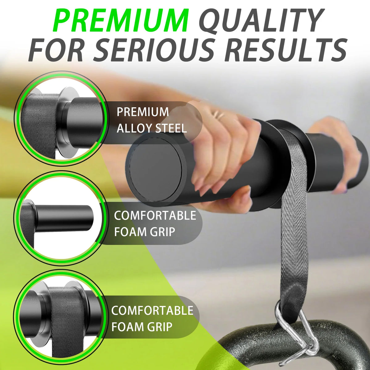Trainovafit Heavy-Duty Forearm Wrist Roller & Weight Loading Pin Set
