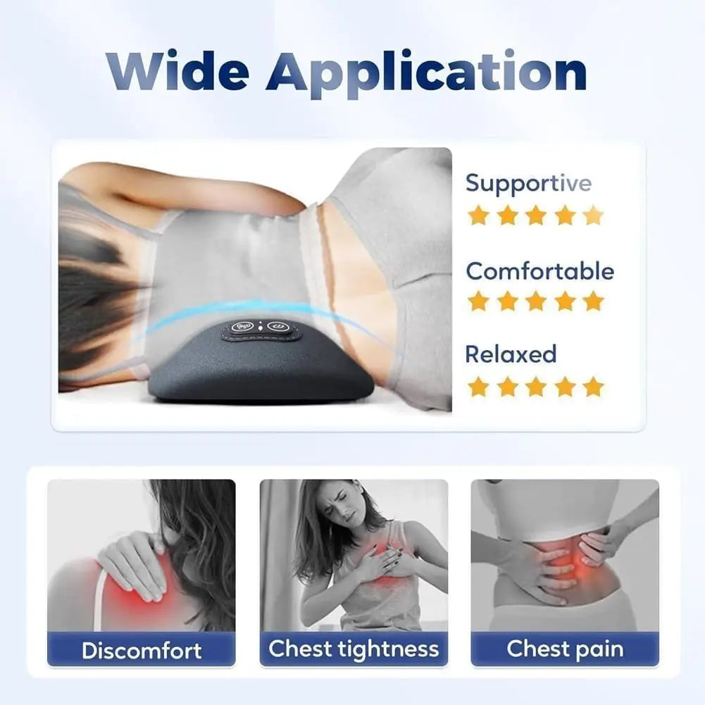 3-in-1 Back Massager Heat Vibration for Back Pain Relief Herniated Disc Stretch Support Traction Lower Back Massage Pillow