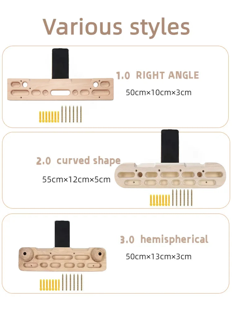 Wooden Climbing Fingerboard Climbing Hangboard Multi-functional Can Put Mobile Phone Pull-up Gym Equipment Indoor  Fitness