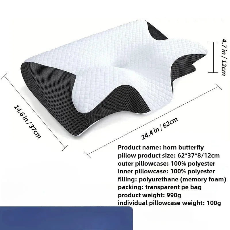 Trainovafit Ergonomic Butterfly Cervical Memory Foam Pillow