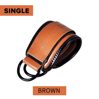 Trainovafit PU Leather Double D-Ring Ankle Strap for Cable Machines