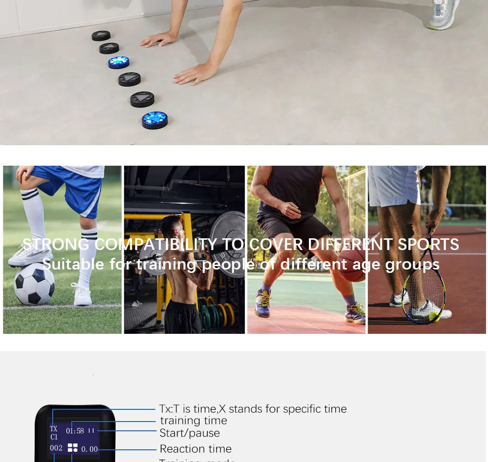 Smart Agility Training Light for Kids - Ideal for Physical Fitness, Remote-Controlled Light Operations