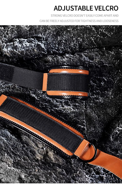 Trainovafit PU Leather Double D-Ring Ankle Strap for Cable Machines
