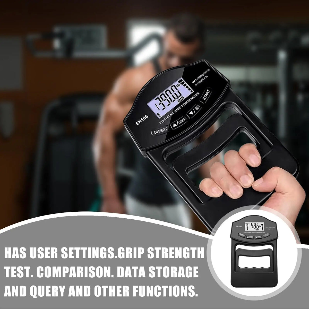 Trainovafit Digital Hand Dynamometer & Grip Strength Tester (396 lbs / 180 kg)