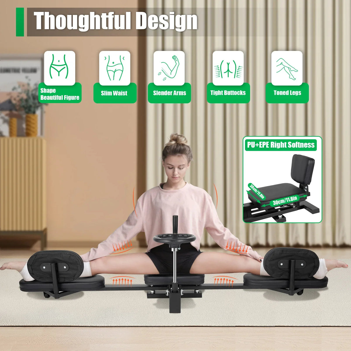 Leg Stretcher, 3 Bar Leg Spreader, Heavy Duty Leg Split Machine for Leg Stretching, Leg Press Machine Flexibility