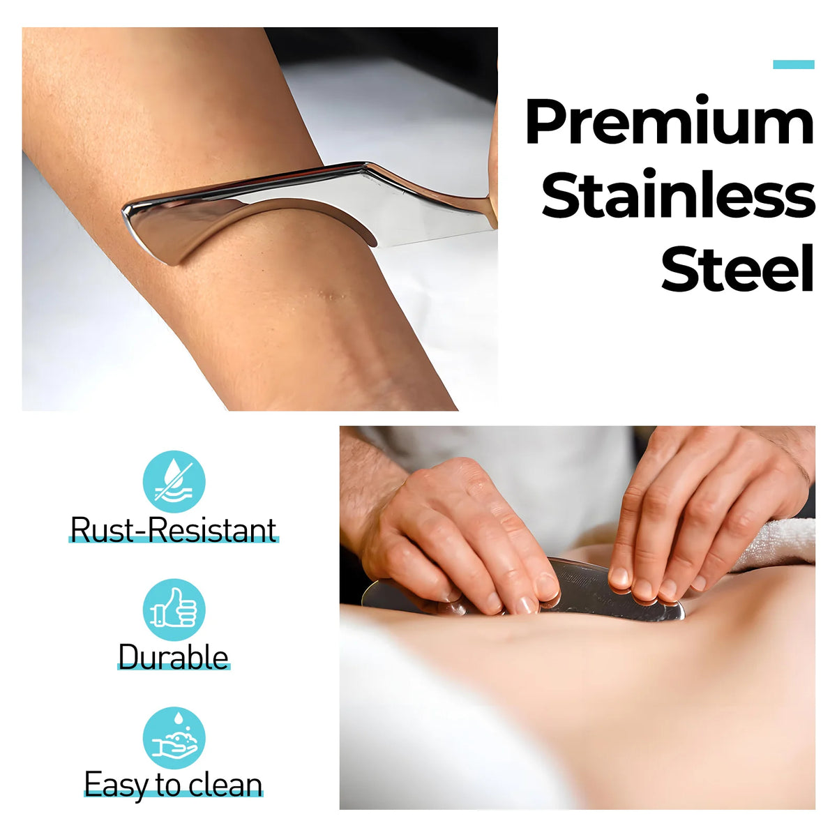 Trainovafit 5-in-1 Stainless Steel IASTM Muscle Scraper & Gua Sha Set