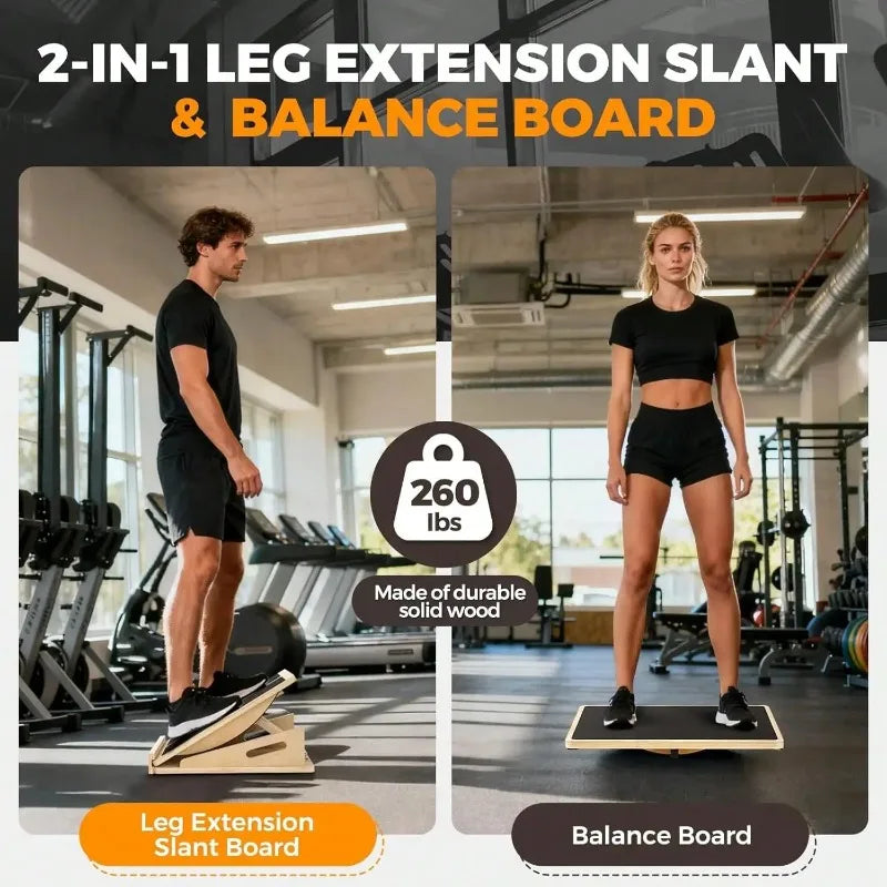 Trainovafit 5-Angle Adjustable Wooden Slant Board for Calf & Squat Mobility