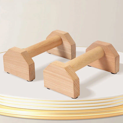 1 Pair Wood Calisthenics Bar Solid Wood Parallettes Push-Up Bar for Home Gym Floor Workouts Bodyweight Training
