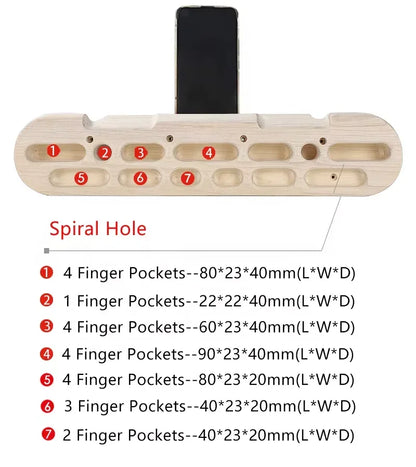 Wooden Climbing Fingerboard Climbing Hangboard Multi-functional Can Put Mobile Phone Pull-up Gym Equipment Indoor  Fitness